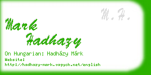 mark hadhazy business card